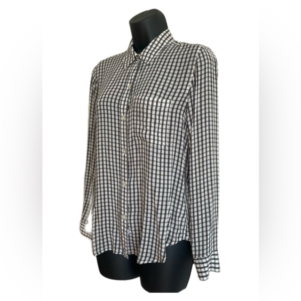 Rails Black And White Check Button-Front Blouse - image 3
